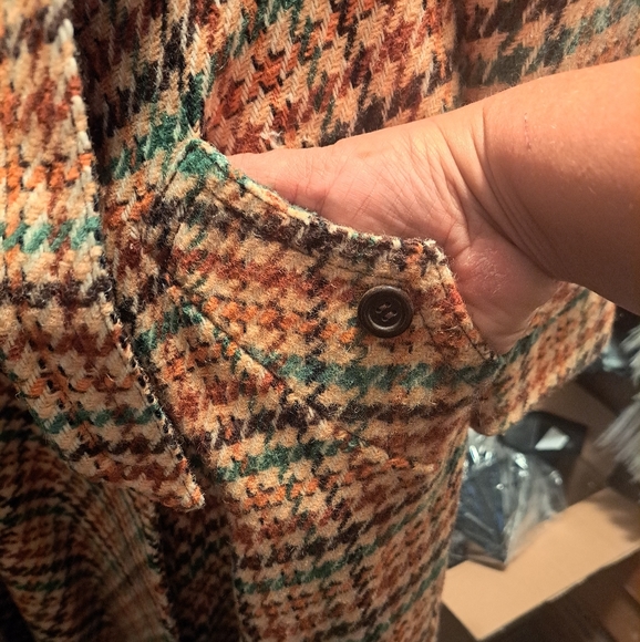 Vintage 70s Funky Double Breasted Tie Belt Utex Wool Blend Overcoat sz 13/14 - Picture 3 of 14